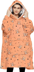 Wearable Blanket Hoodie for Women Sherpa Oversized Sweatshirt - One