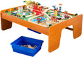 Ride Around Town Wooden Train Set and Table - 100-Piece Playset