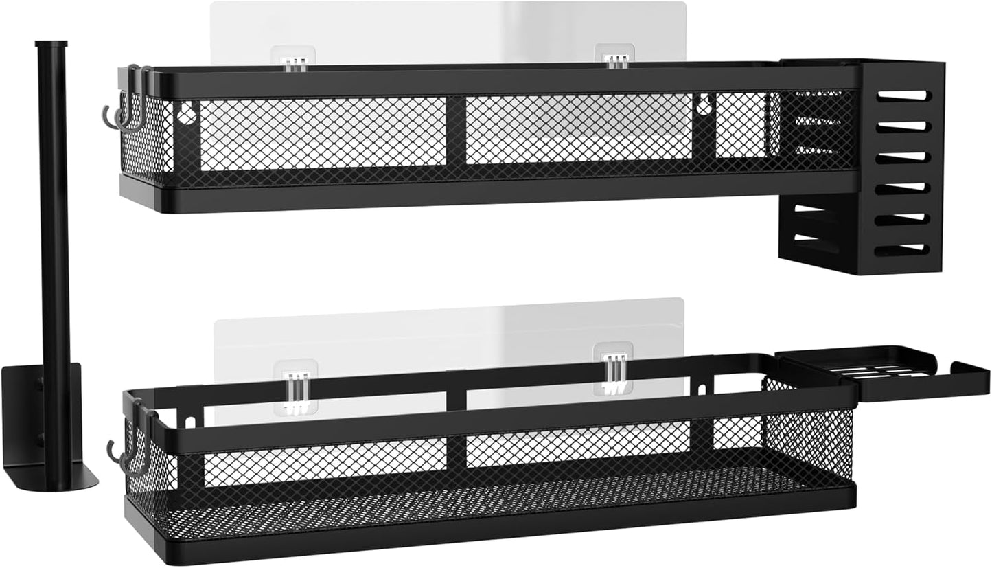 PUSDON Metal Wall Hanging Basket Set for Stylish Storage Solutions