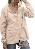 Women's Waterproof Raincoat with Hood and Pockets - Lightweight
