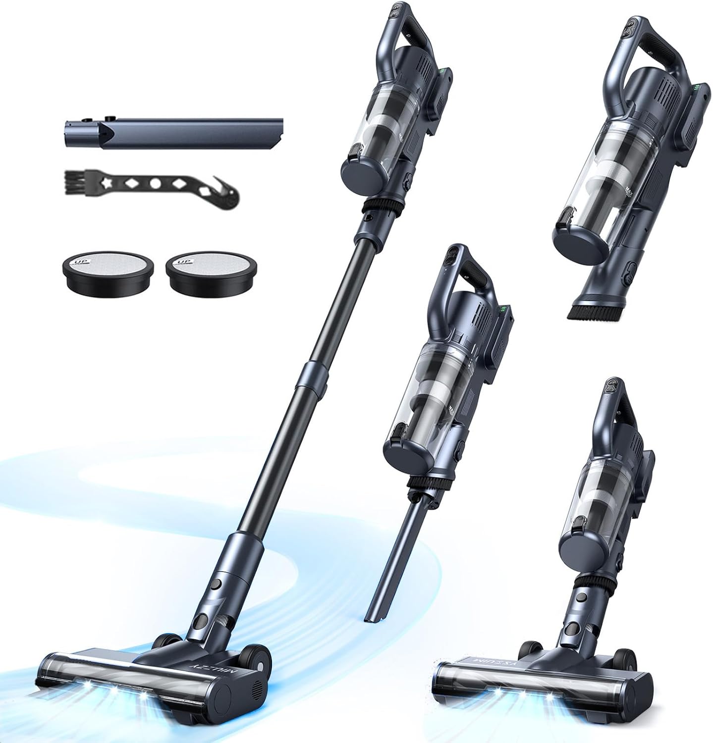 MIUZZY Cordless Vacuum: 35kPa Suction, 50min Runtime