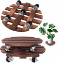 2 Pack Plant Caddy with 5 Wheels 14ft + 12ft Rolling Plant Stand