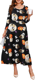 3/4 Sleeve Dresses for Women Plus Size - Long Casual Maxi Dress