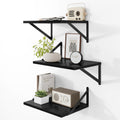 Deep Floating Shelves 12in Deep Set of 3 - Wide Wall Shelves
