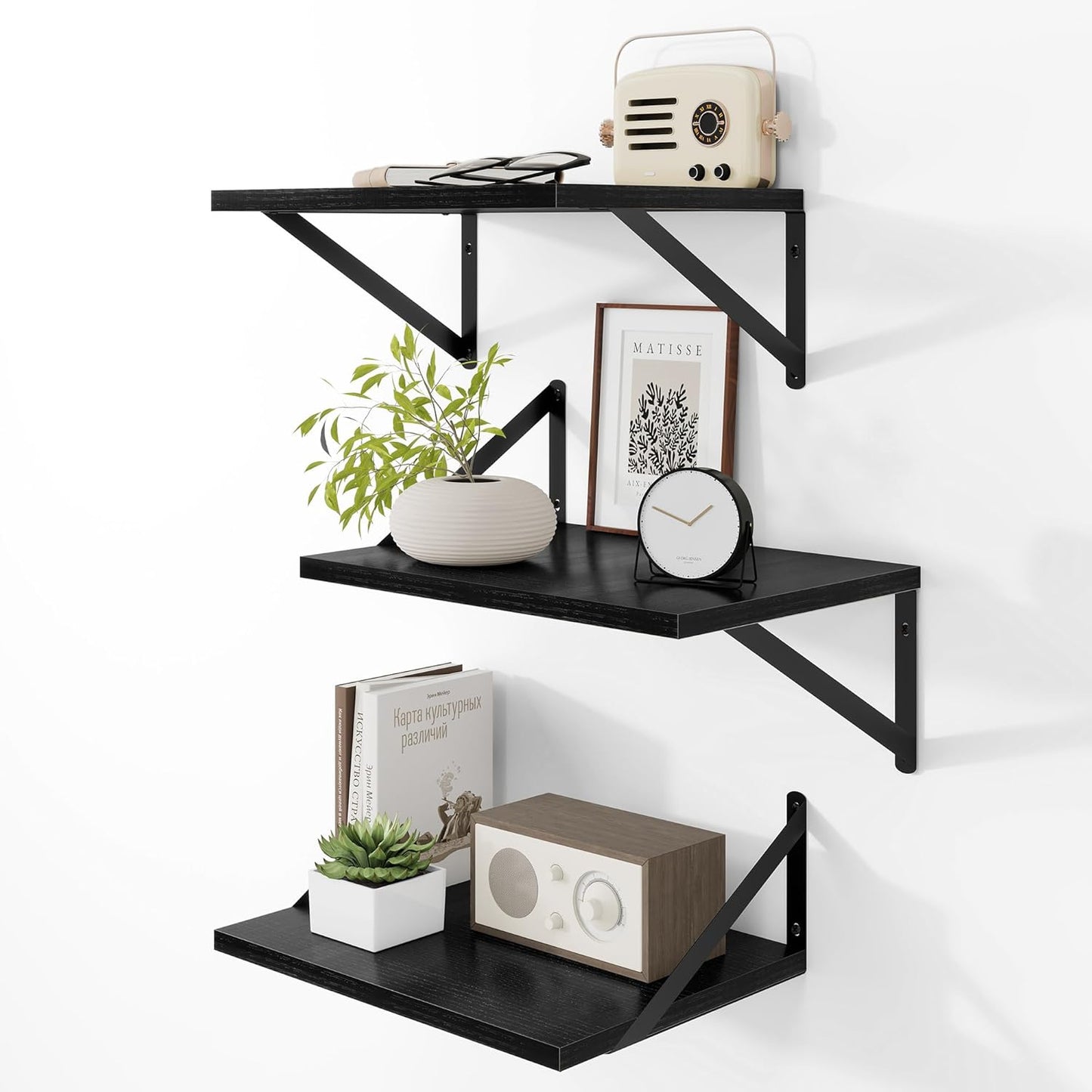 Deep Floating Shelves Set of 3 for Stylish Home Organization