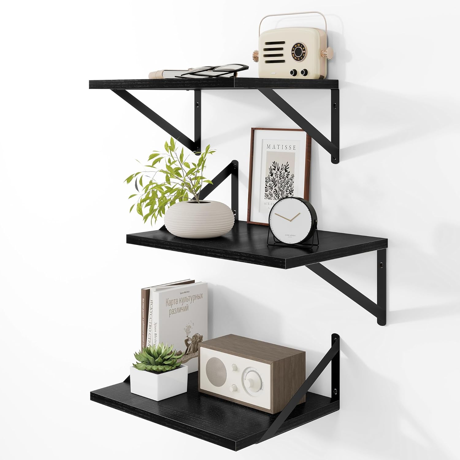 Deep Floating Shelves Set of 3 for Stylish Home Organization