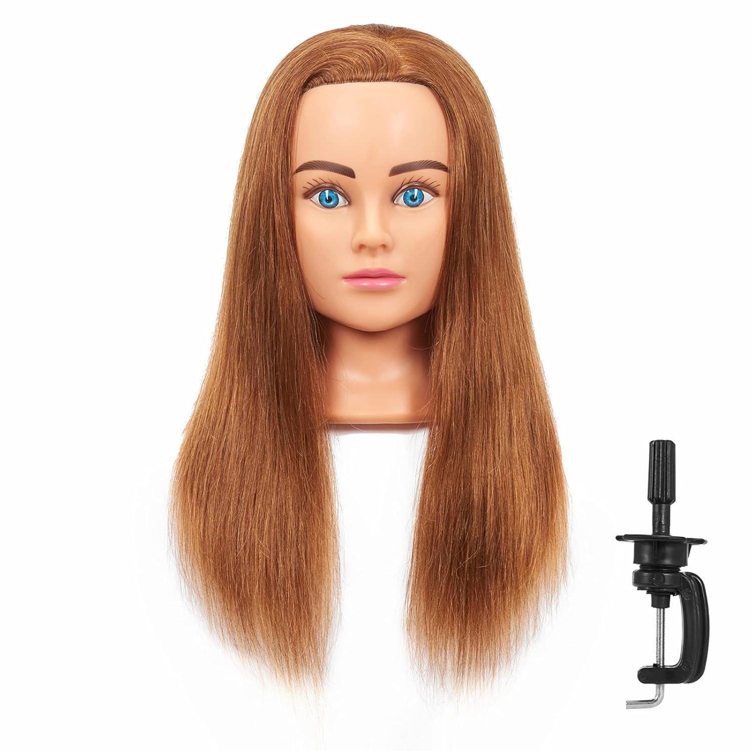 Hairingrid Mannequin Head 20-22 in Human Hair for Training
