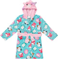 Squishmallows Girls Fleece Hooded Robe - Super Soft Plush Spa Robe