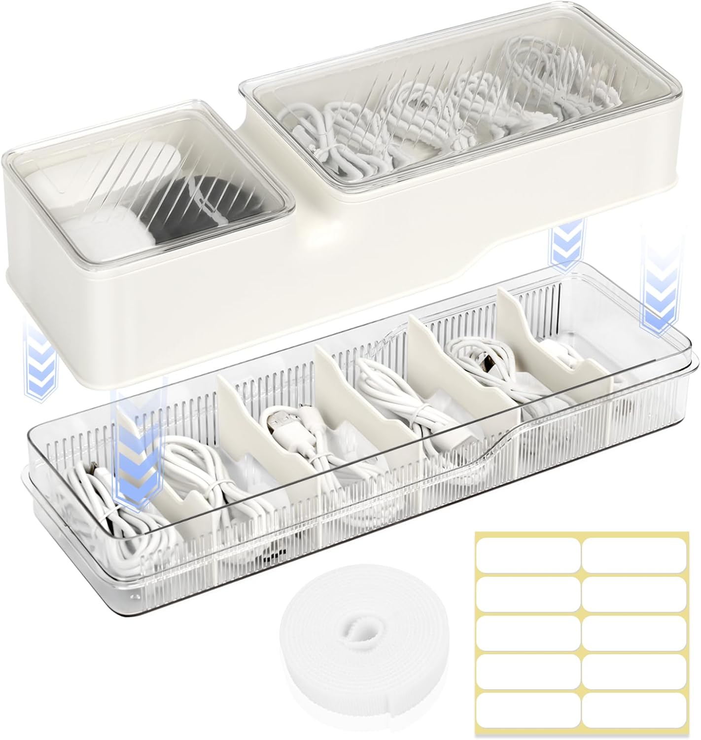Skycase Double Layer Cable Organizer Box: Tidy Desk Bliss