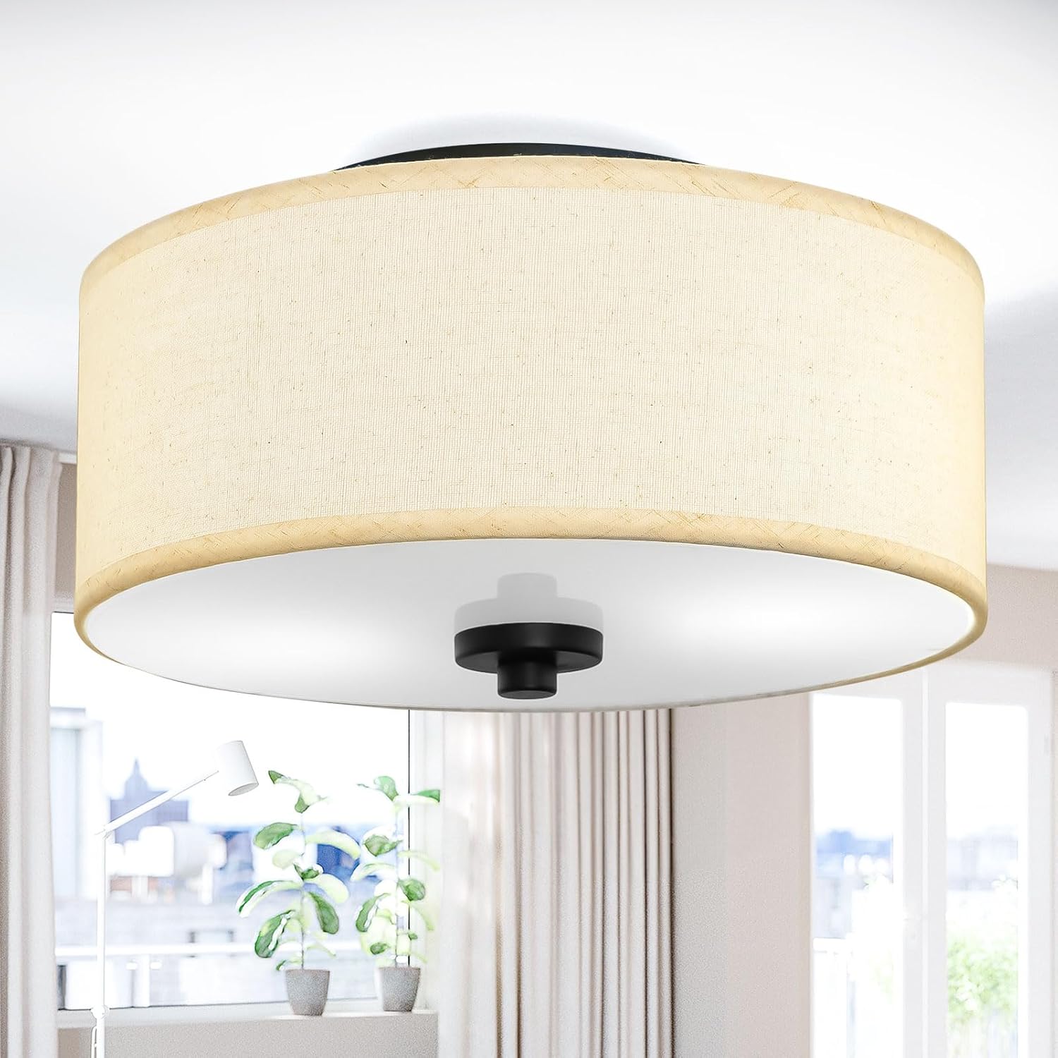 2-Light Flush Mount Ceiling Light Fixture for Modern Spaces