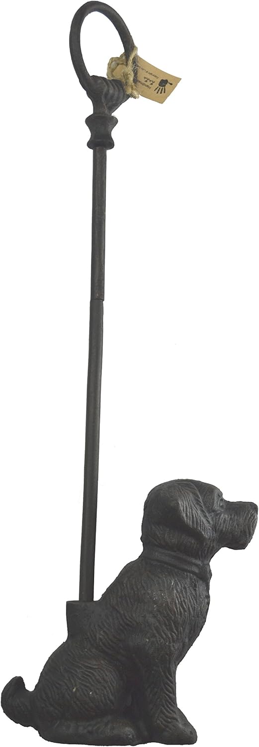 Cast Iron Decorative Dog Door Stopper with Handle for Home Use
