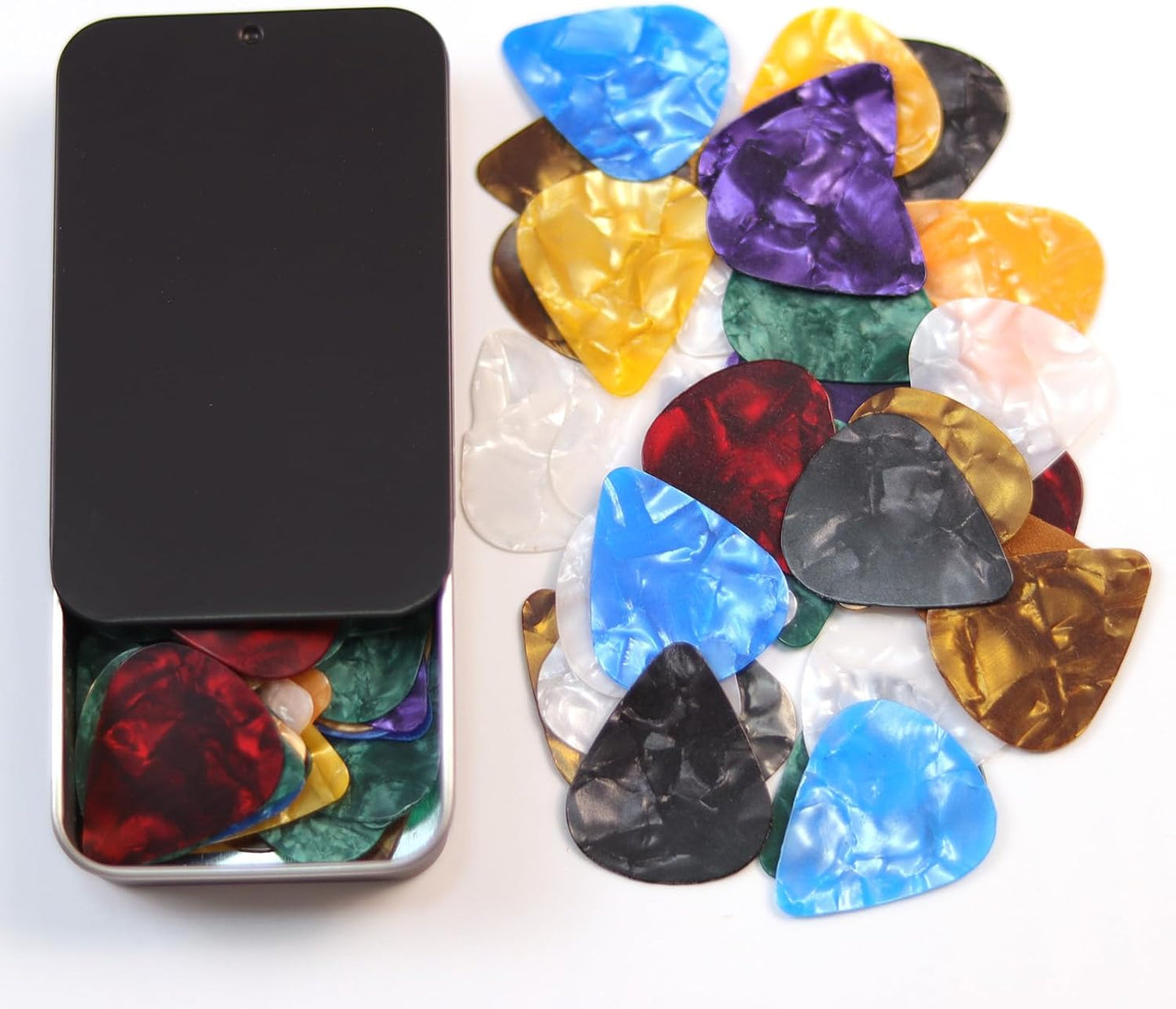 48 Fishknow Guitar Picks Set - Thin to Heavy for Acoustic & Bass