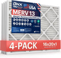 BNX TruFilter 16x20x1 MERV 13 Air Filter for Allergies & More