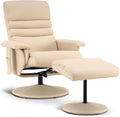 MCombo Recliner with Ottoman Reclining Chair with Massage - Cream