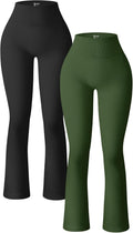 Women's Ribbed Seamless Yoga Pants Bell Bottoms - Flattering High