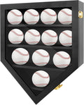 Baseball Display Frame Case for 12 Baseballs - Lockable Wall Cabinet