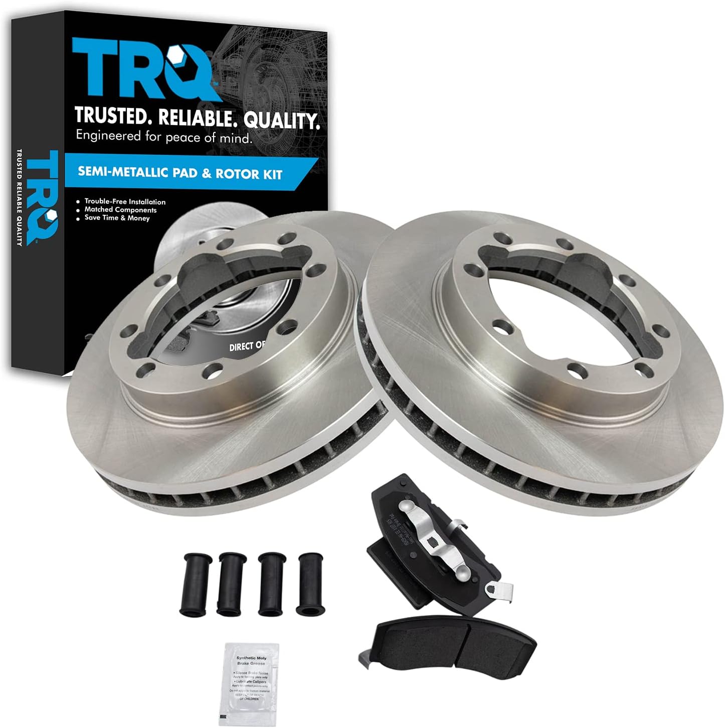 TRQ Front Brake Pad & Rotor Kit for Chevrolet and Dodge Trucks