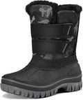 K KomForme Boys Girls Snow Boots Water-resistant Warm Faux Fur Lining