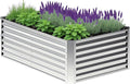 6x3x1ft Rectangle Galvanized Raised Garden Bed - Large Capacity