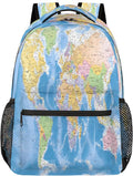 Backpacks Globe World Map School Bag Student Bookbag - Large Daypack