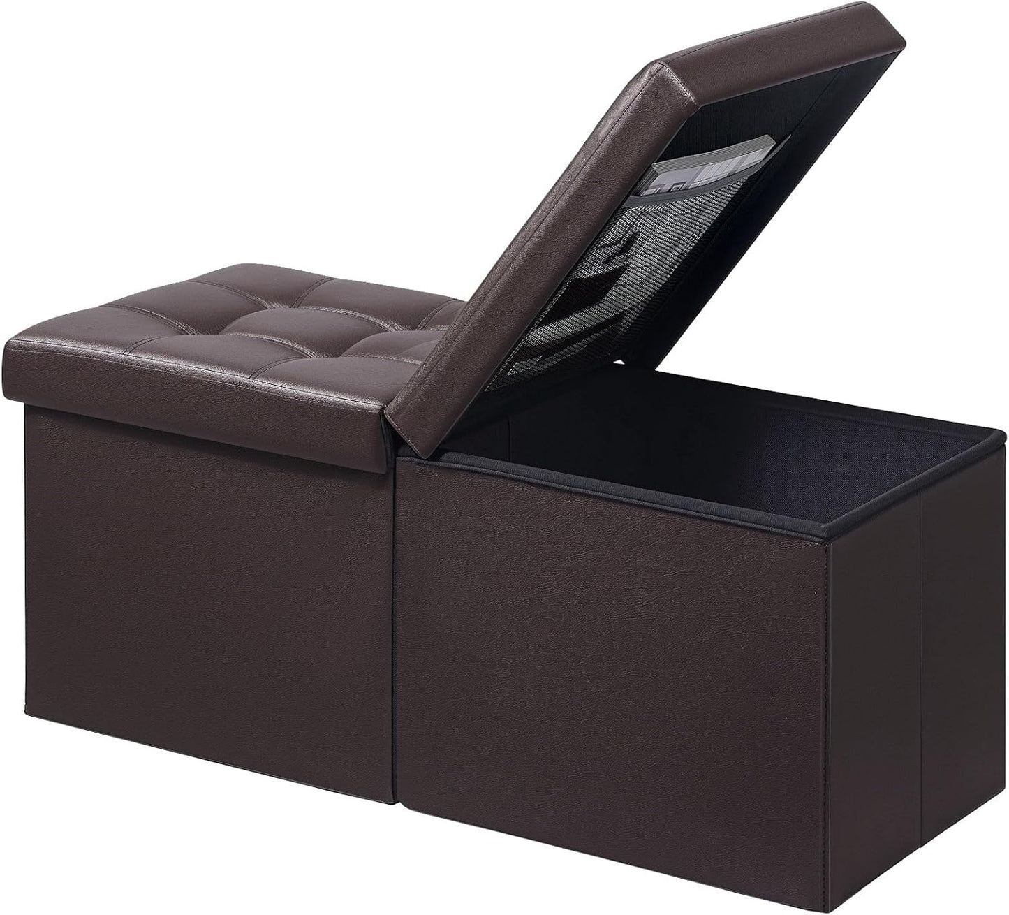AmasSmile Footrest Ottoman Bench with Storage for Living Room