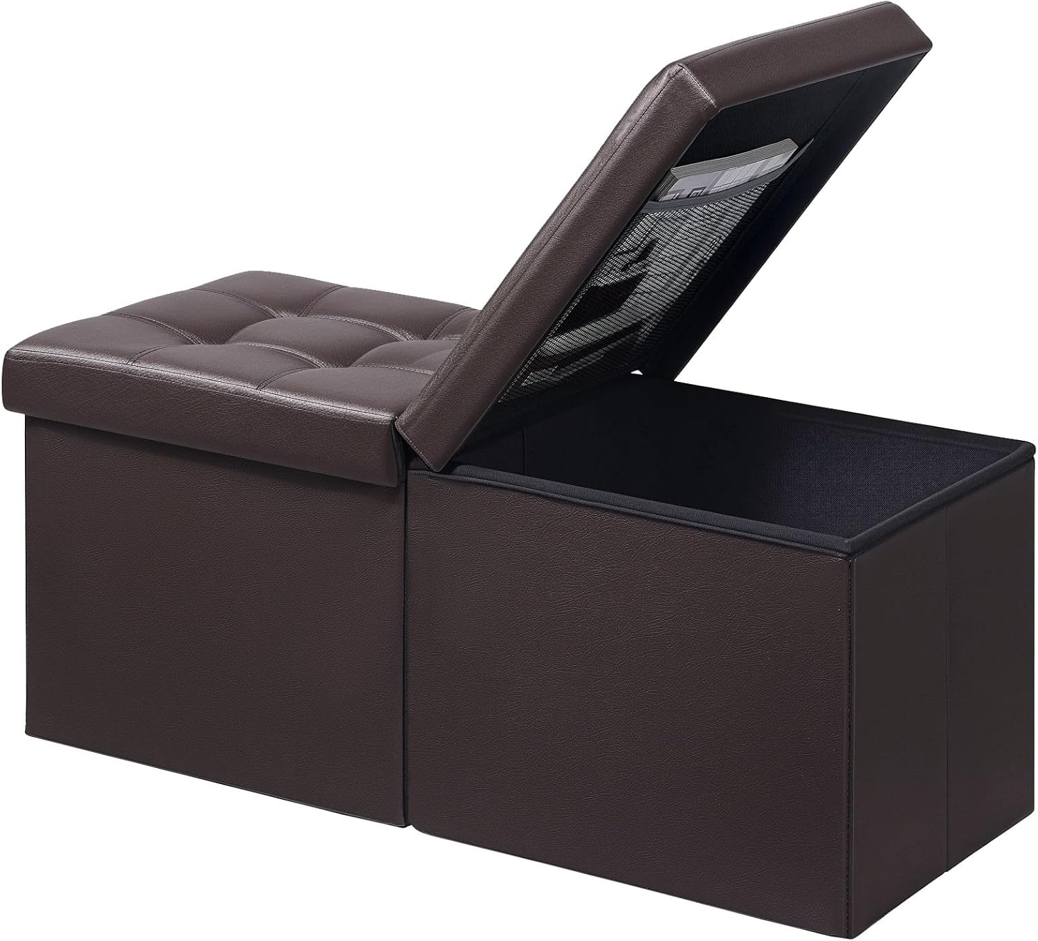 AmasSmile Footrest Ottoman Bench with Storage for Living Room
