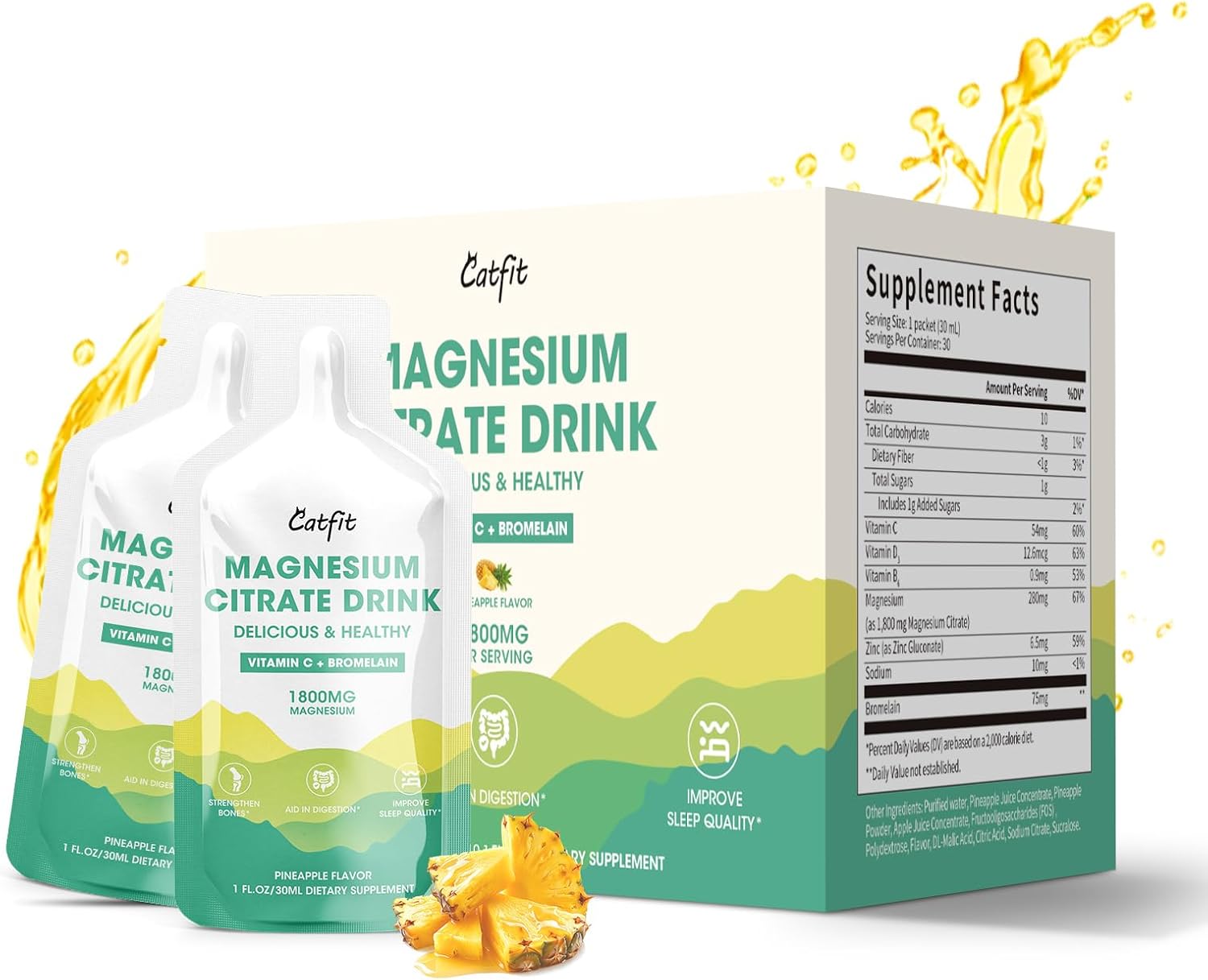 Magnesium Citrate Liquid Supplement for Sleep and Gut Support