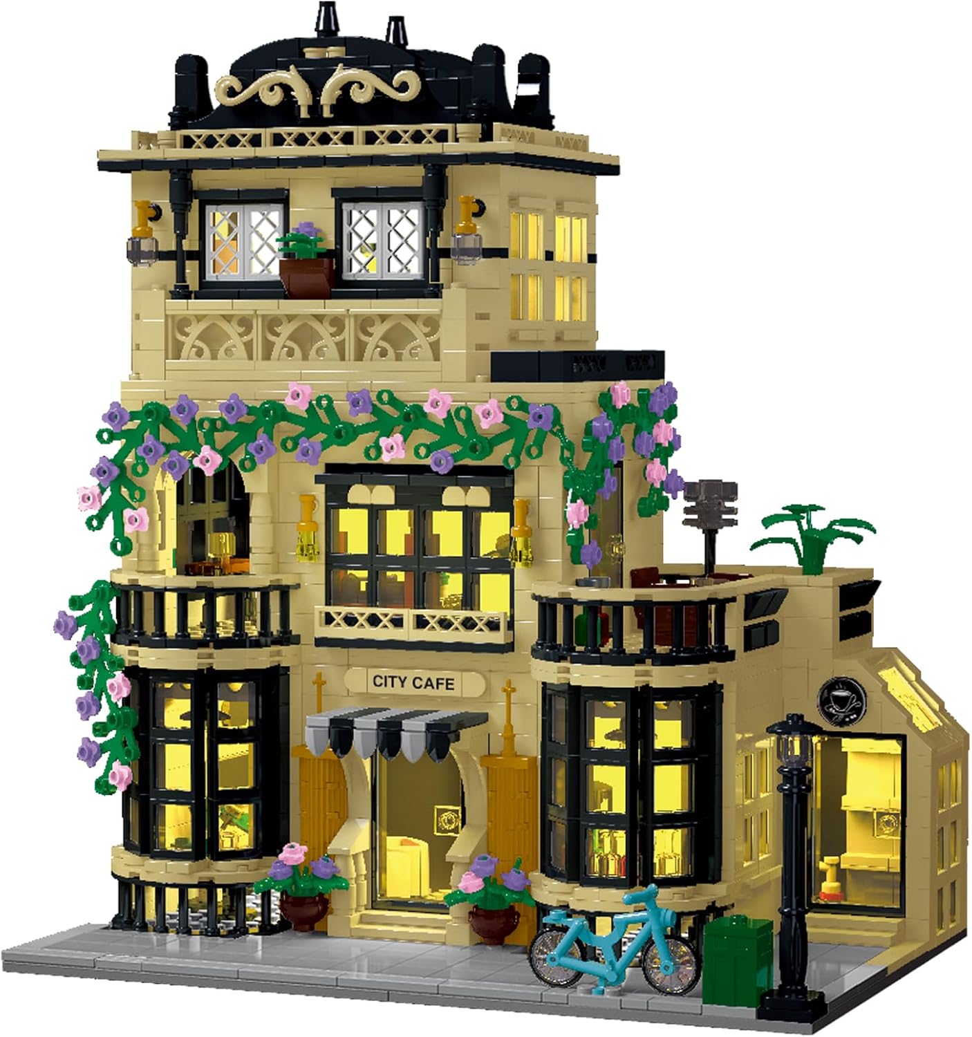 City Cafe Building Block Set with LED Light by CAMPIR