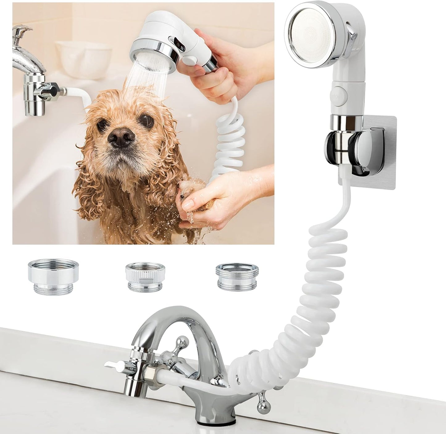 ZCONIEY Sink Faucet Sprayer Attachment for Easy Dog Bathing