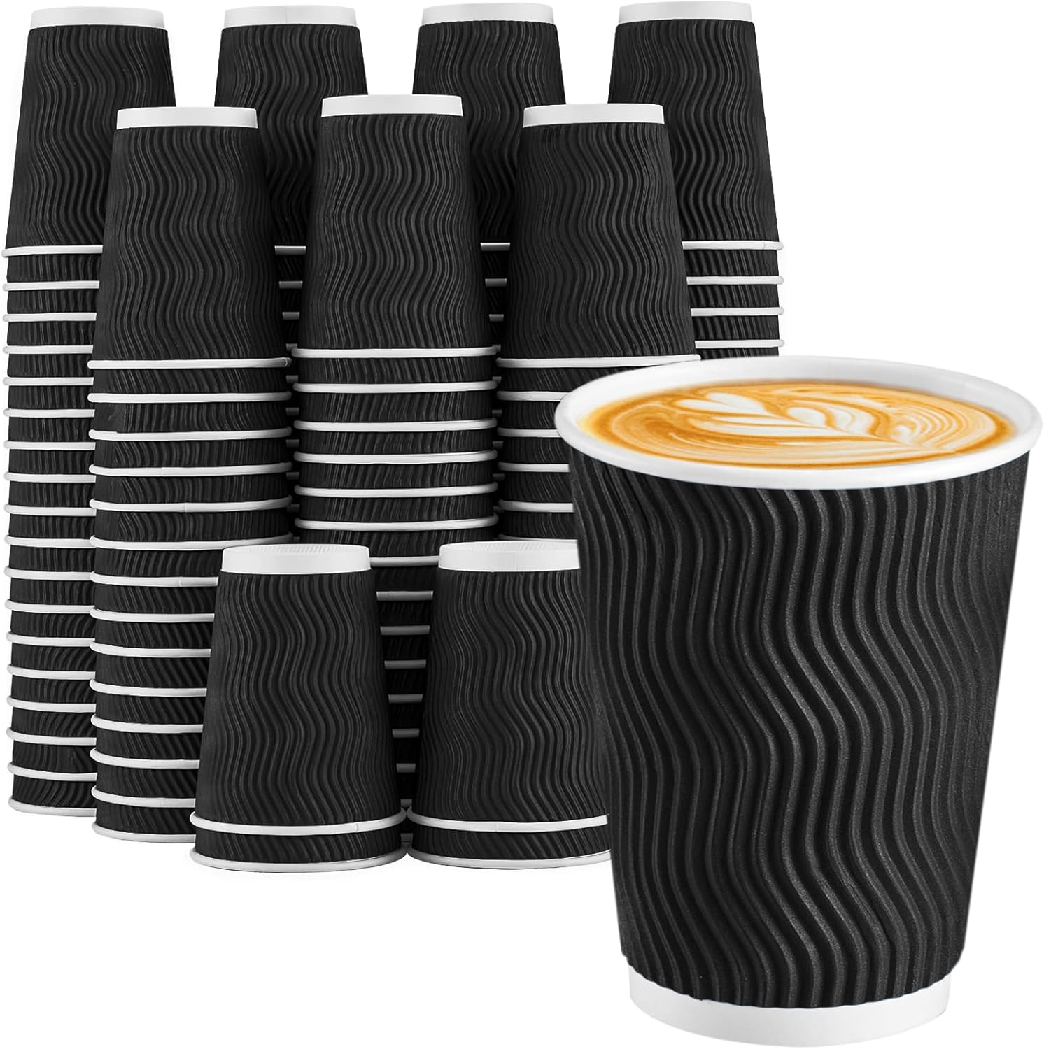Lamosi Disposable Coffee Cups 12 oz - Perfect for Hot Drinks