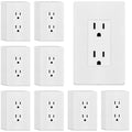Decorator Receptacle 40 Pack White Screwless Wall Plate - Clean