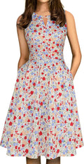 Sureple Women's Retro Sleeveless Swing Casual Work Summer (Style WYWW)