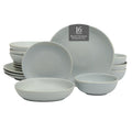 Gibson Elite Zion Mist 16 Piece Stoneware Dinnerware Set - Blue