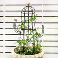 Cactus Obelisk Trellis - Decorative Metal Support for Climbing Plants
