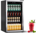 Compact Beverage Refrigerator 110-Can Glass Door Fridge - Under
