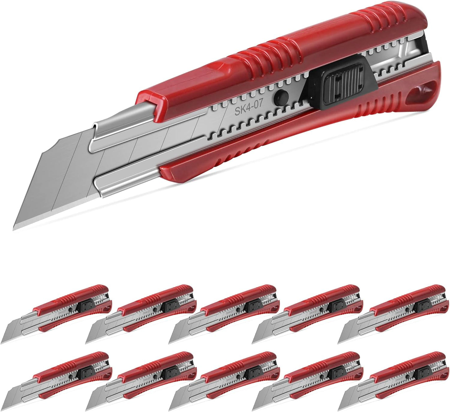 HAUTMEC 10PCS 25mm Utility Knife for Heavy Duty Cutting Tasks
