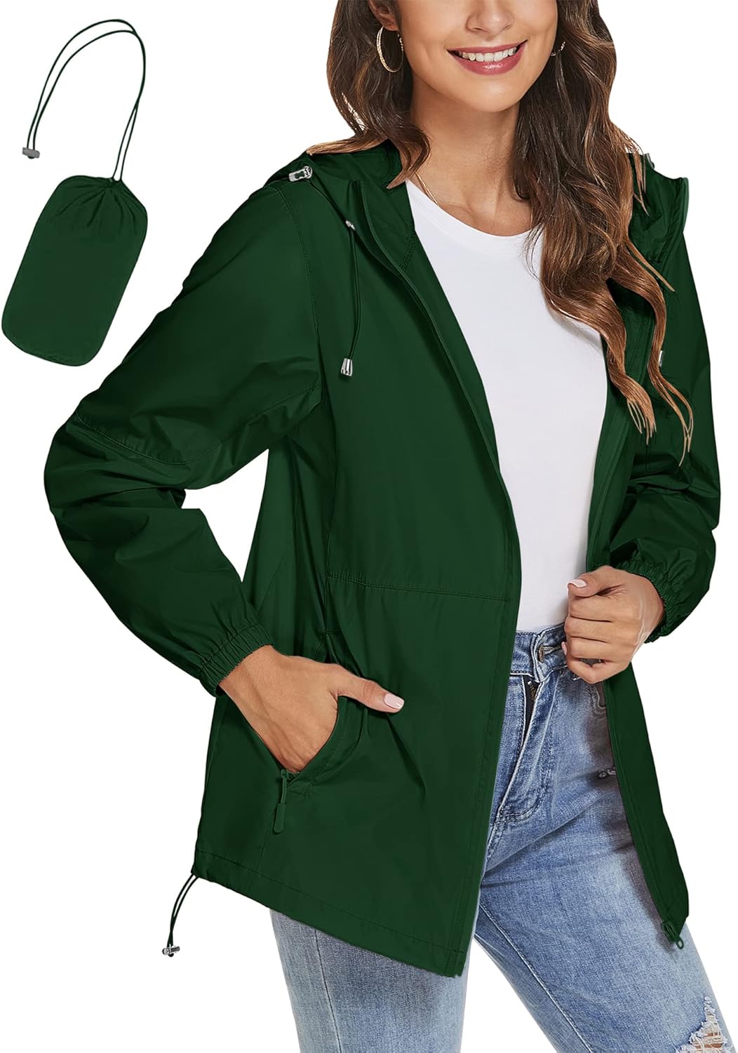 TCOT Womens Rain Jackets Waterproof Windbreaker Lightweight Coat