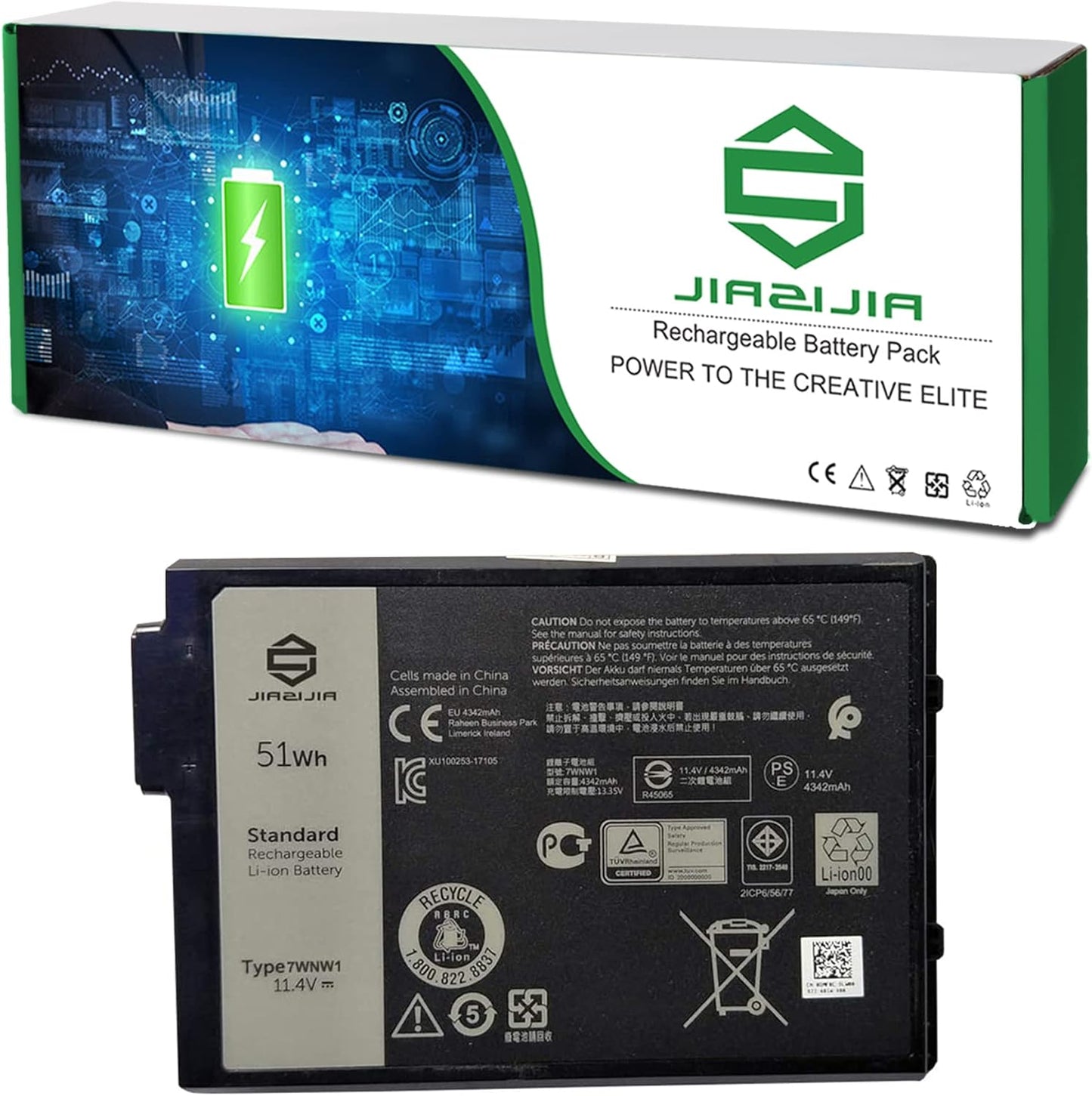 7WNW1 Laptop Battery Replacement for Dell Latitude Rugged Series