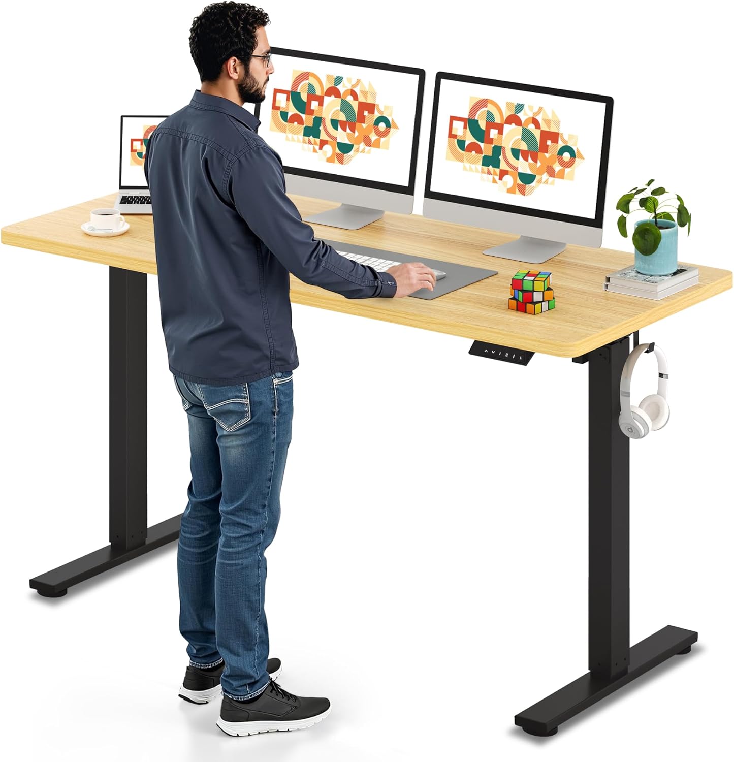 Electric Standing Desk 60 x 24 Inches for Home Office Use
