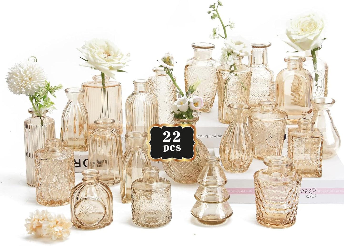 RUCKACE Bud Vases in Bulk 22 Elegant Glass Flower Vases