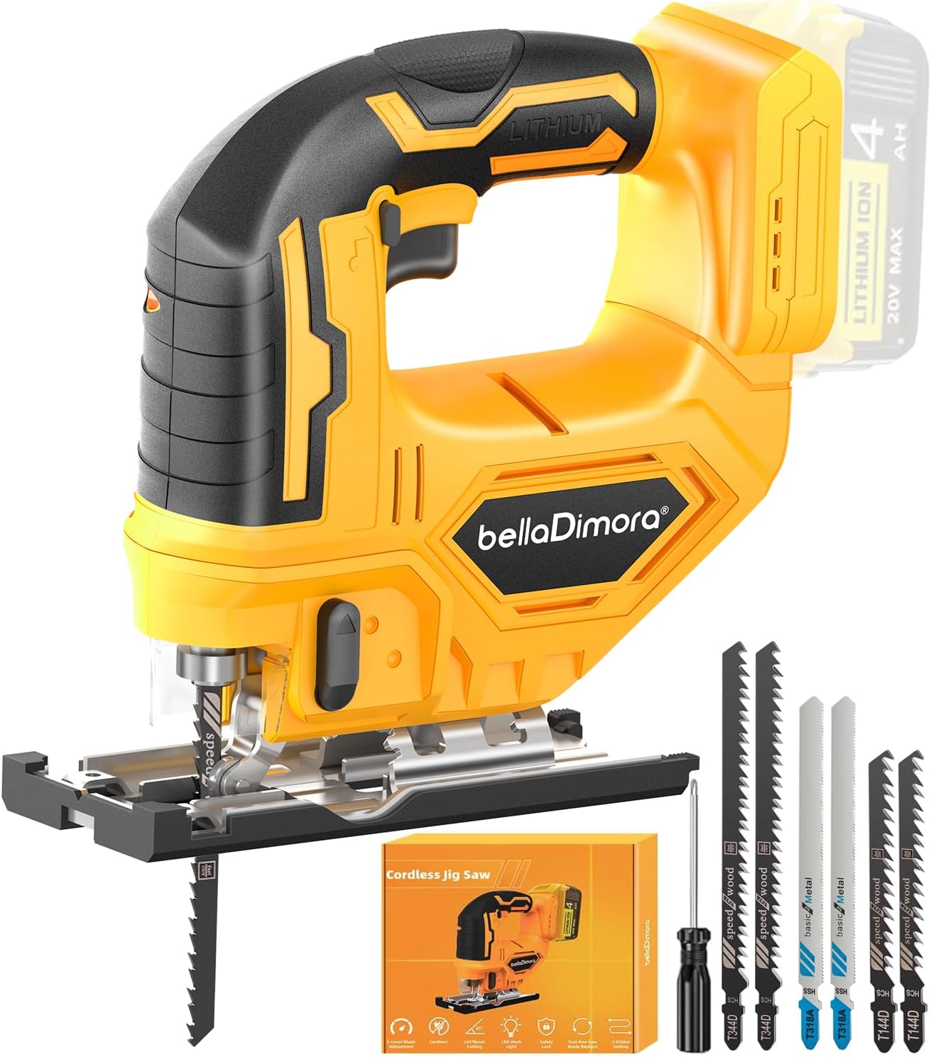 Cordless Jigsaw Compatible with Dewalt 20V Battery for Precision Cuts