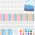 Qilery 24 Set Mini Canvas Boards and Easel for Painting Fun