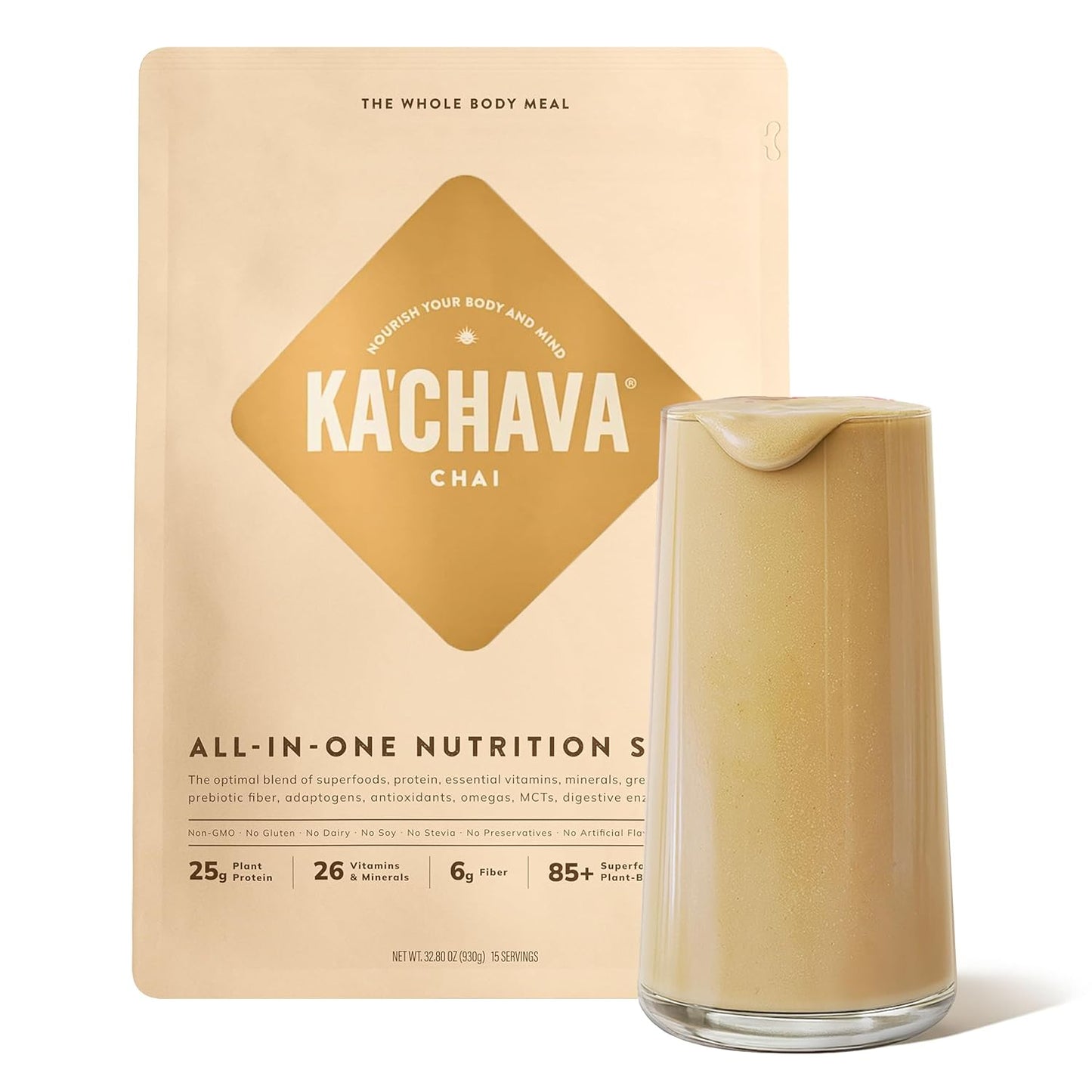 KaChava Whole Body Meal Shake Chai - Vegan Protein Powder