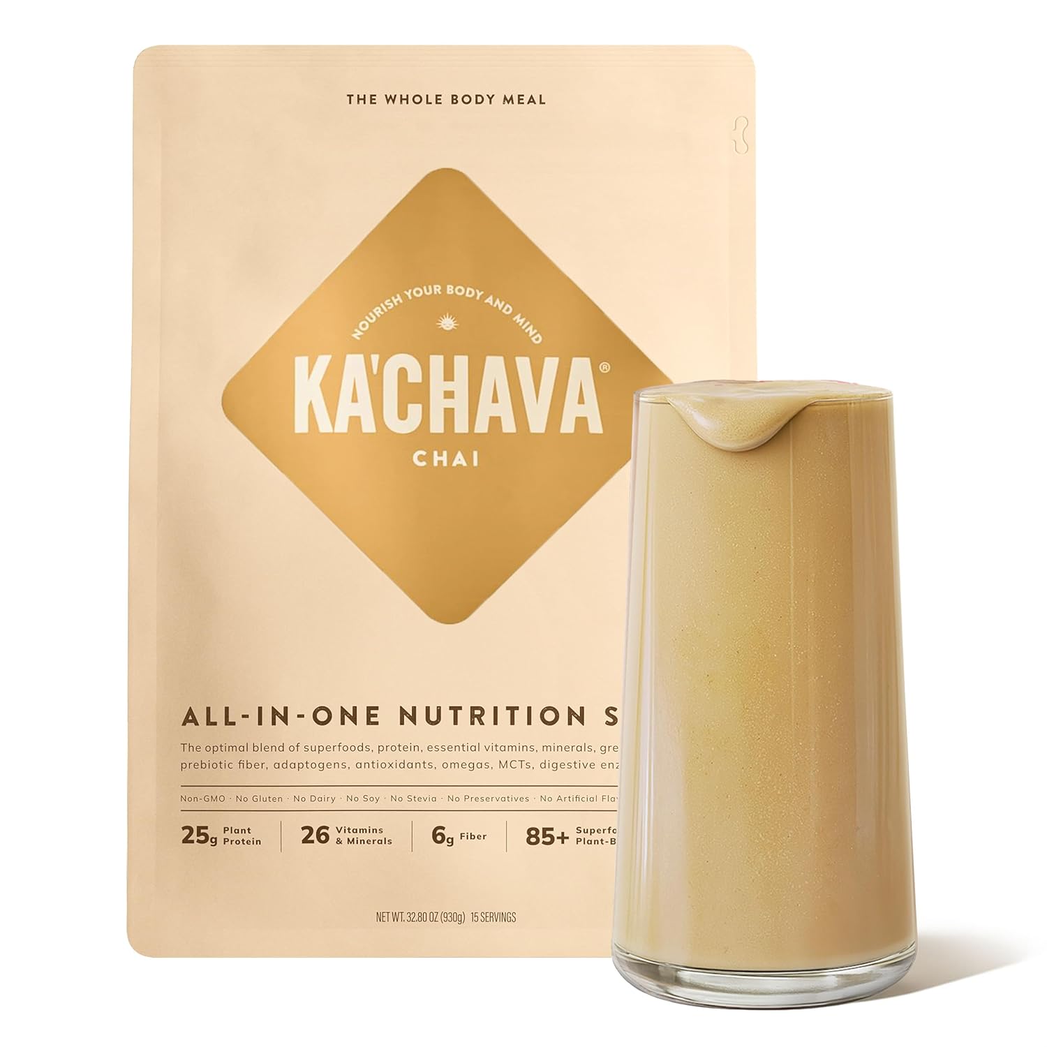 KaChava Whole Body Meal Shake Chai - Vegan Protein Powder