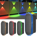 Solar Fence Lights 4-Pack - 8 Color Modes, Up & Down Outdoor LEDs