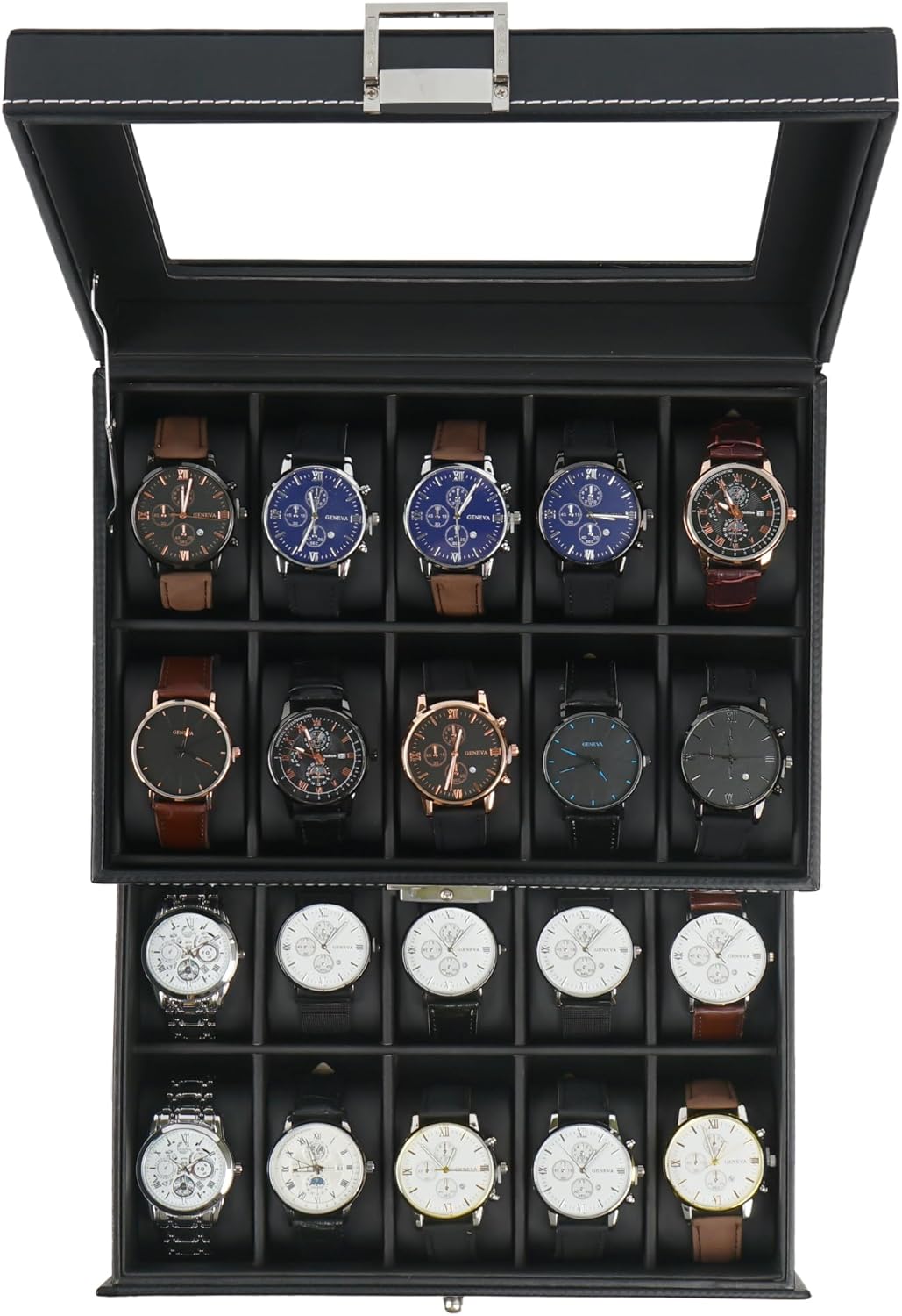 20 Slot Lockable Watch Box: Luxury Storage Solution