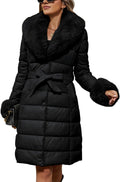 Bellivera Women's Winter Puffer Jacket with Removable Fur Collar