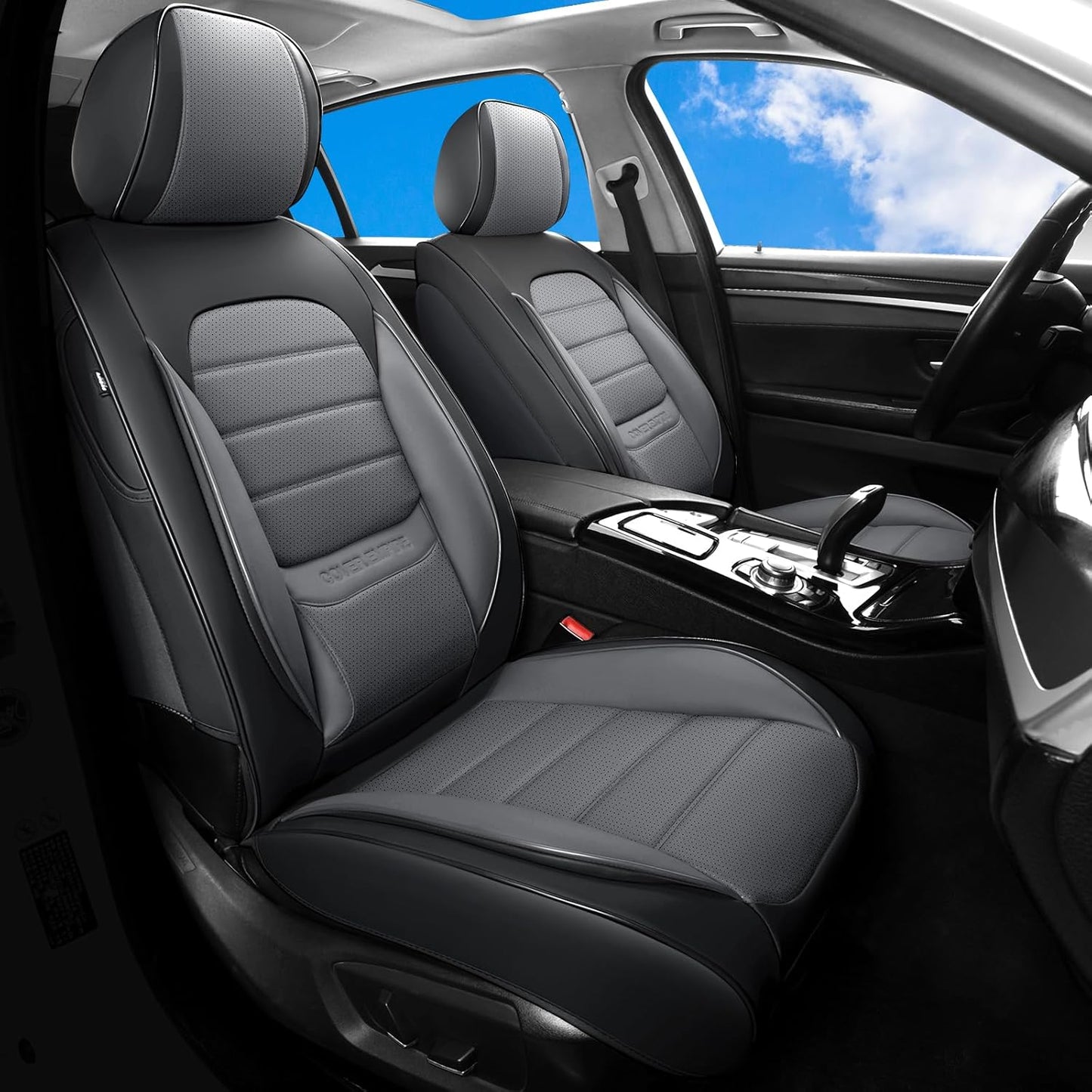 Universal Leather Car Seat Covers Full Set for Most Vehicles