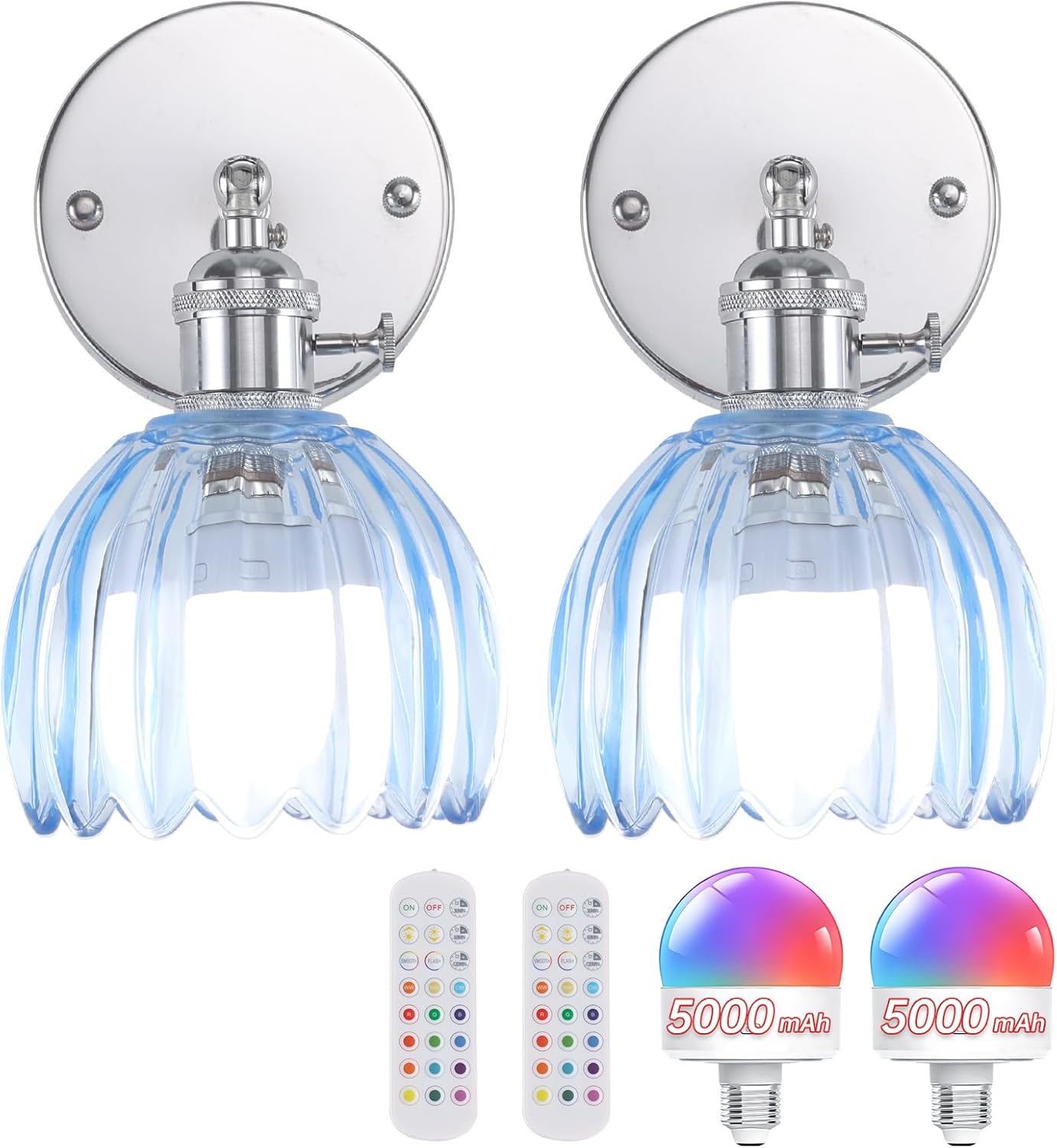Vintage 5000 mAh Battery Operated Wall Sconce with Remote Control