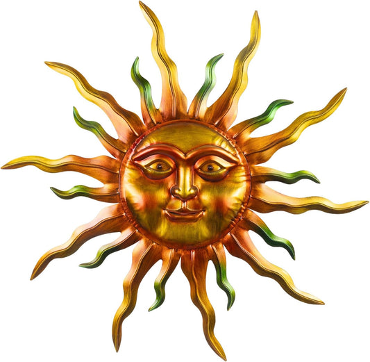 30 in Large Metal Wall Art Sun for Outdoor and Indoor Decor